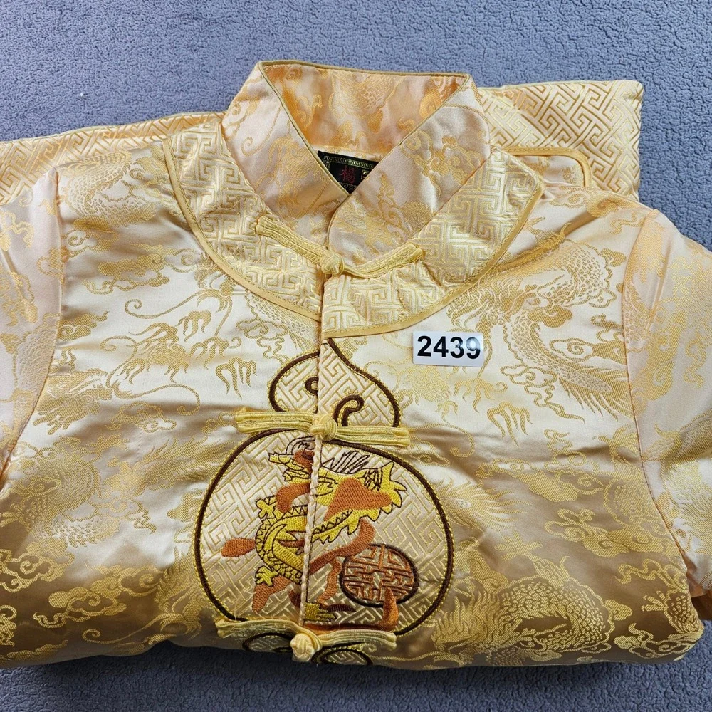 Yang Yu Traditional Chinese Tang Suit Jacket Boys‎ 15 Gold Embroidered Mandarin